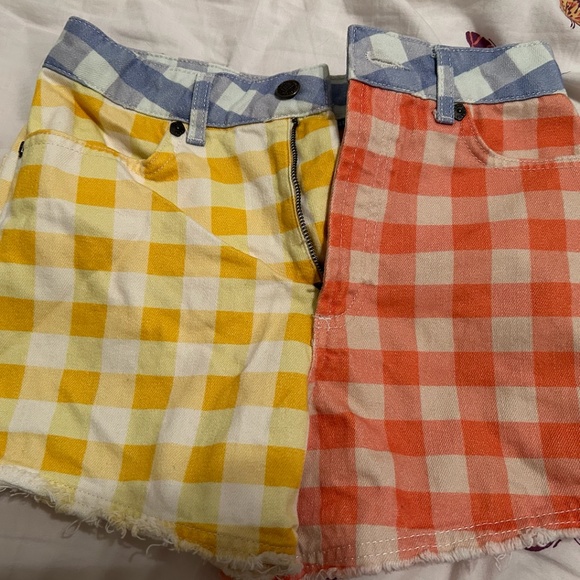 Farm Rio Gingham Colorblock Shorts - Picture 2 of 4